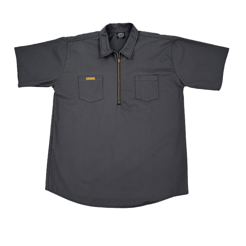 Prison Blues Short Sleeve Zip Grey Shirt