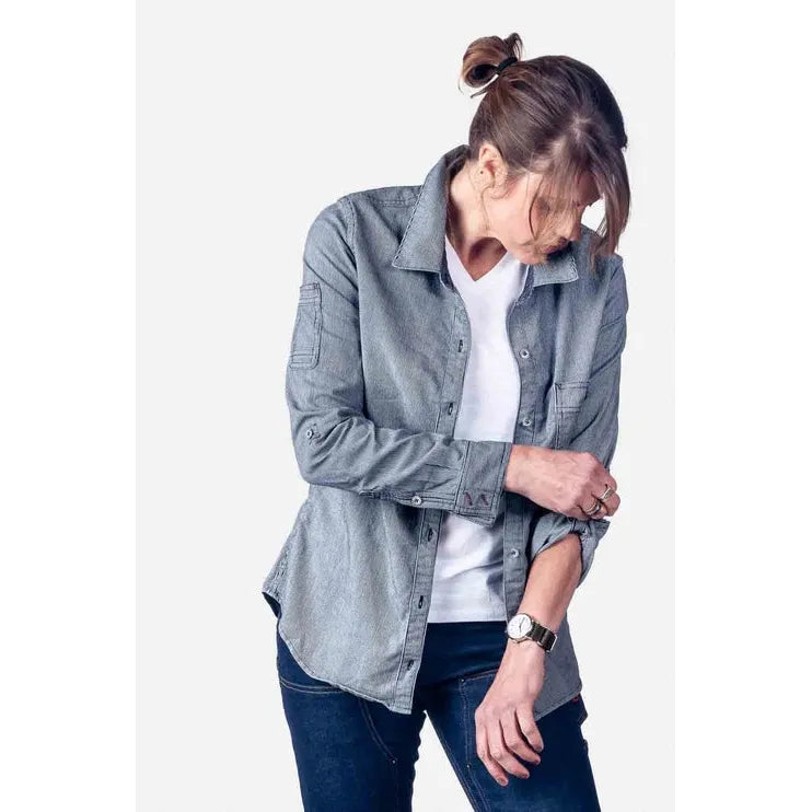 Dovetail Givens Work Shirt Indigo Stripe