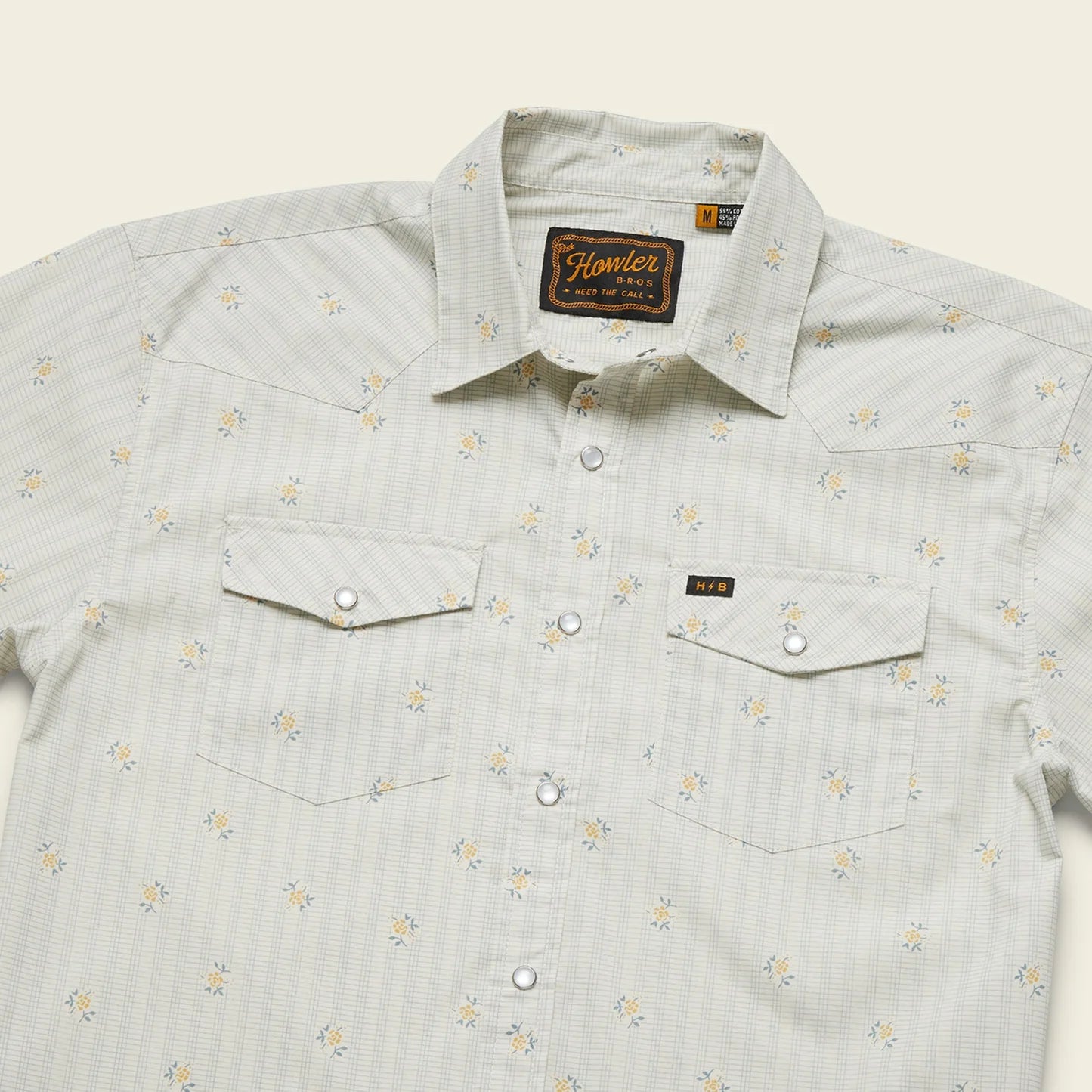 Howler Bros. H Bar B Snapshirt - Vintage Grid Floral Medium White