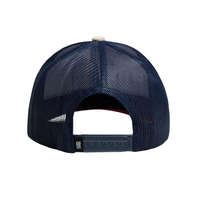 Red WIng Style 97408 PRO TRUCKER CAP UNISEX BALL CAP IN STONE/RED/NAVY