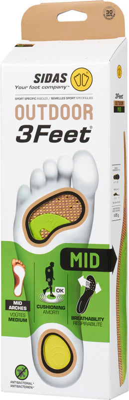 Sidas Hiking Insoles - 3feet Outdoor Mid
