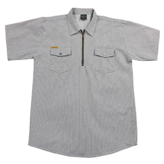 Prison Blues Short Sleeve Zip Hickory Shirt