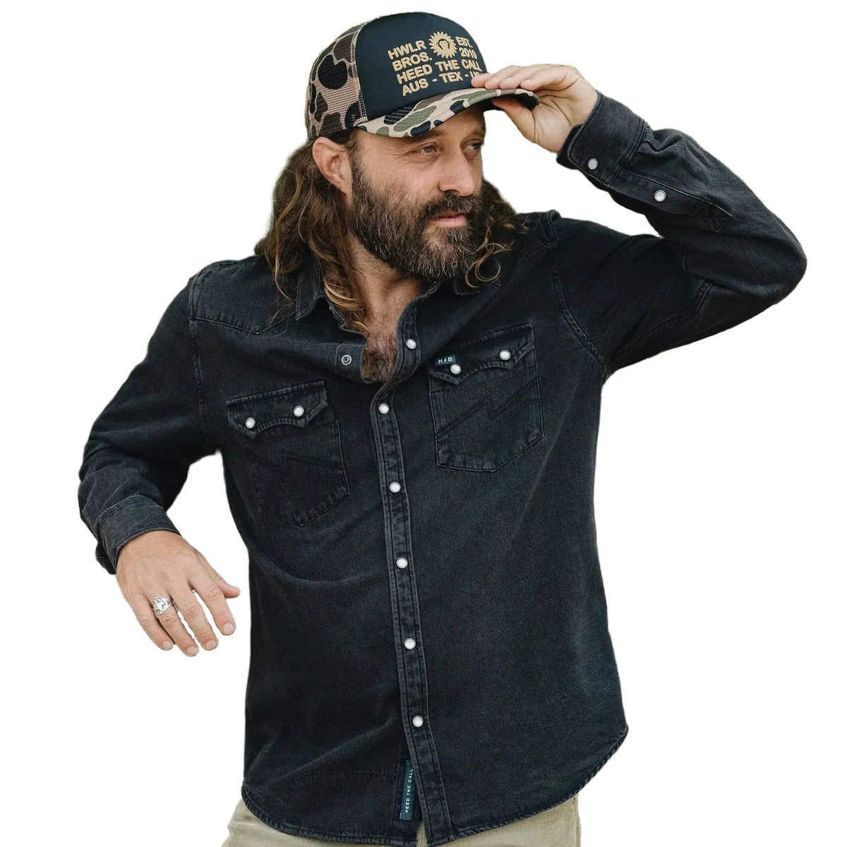 Howler Bros Dust Up Denim Snapshirt — additional view 6