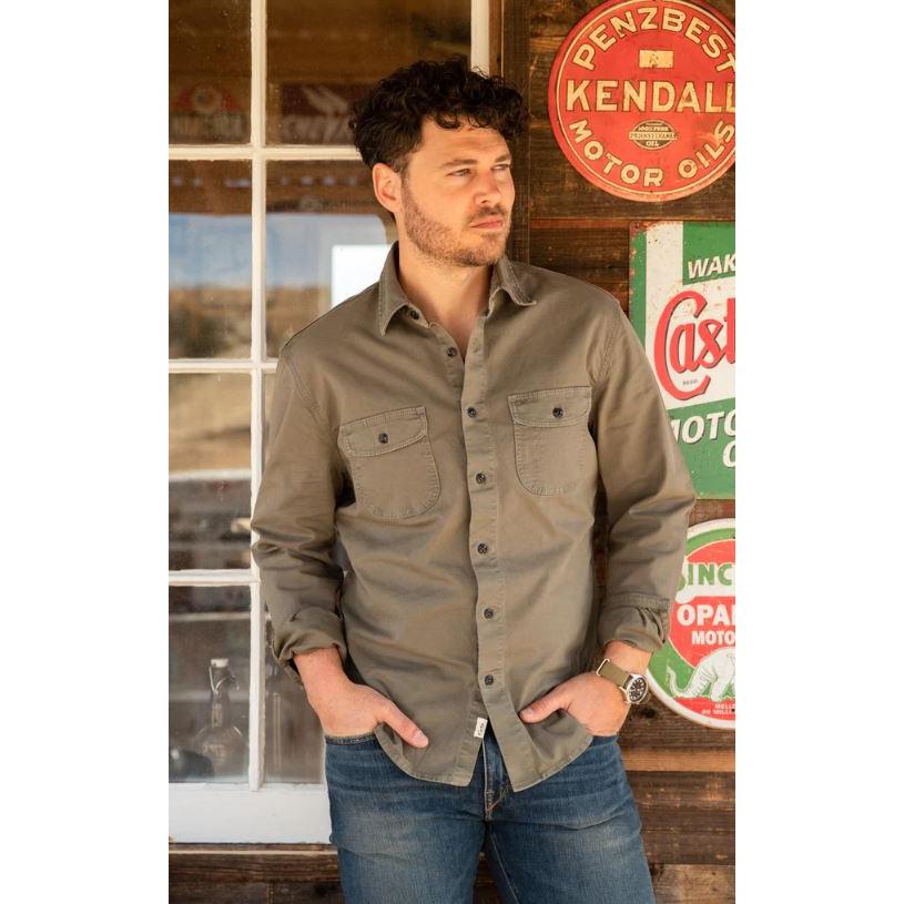 HIROSHI KATO The Brace Stretch Oxford - Pigment Dark Green