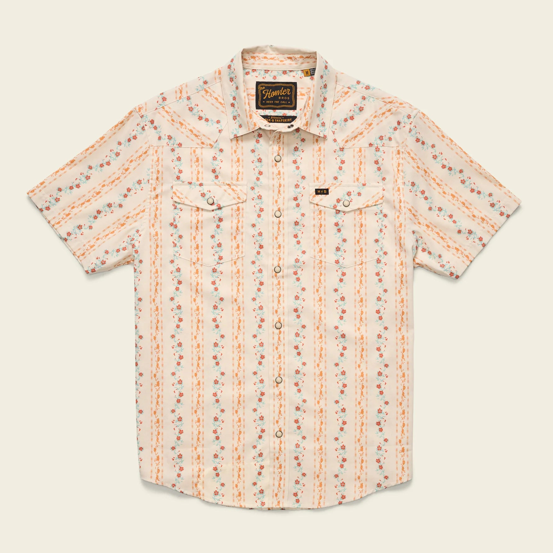 Howler Bros. H Bar B Snapshirt - Hibiscus Ribbons : Riverbed Oxford